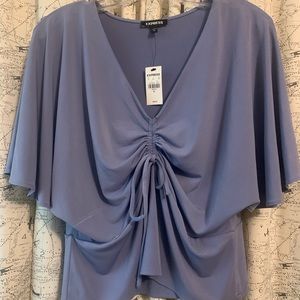 Periwinkle matte jersey blouse from express